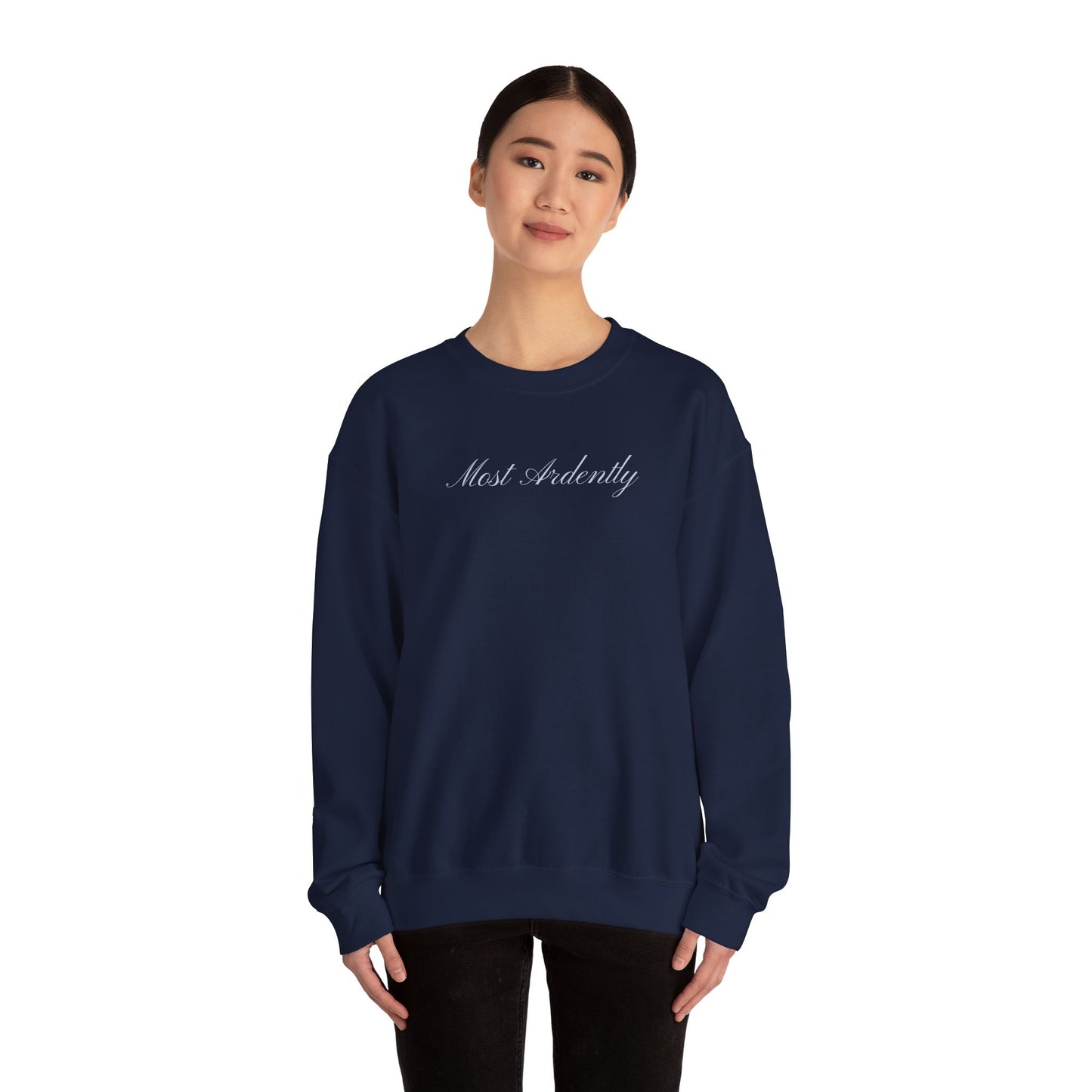 "Most Ardently" Embroidered Sweatshirt - Pride and Prejudice Crewneck for Book Lovers