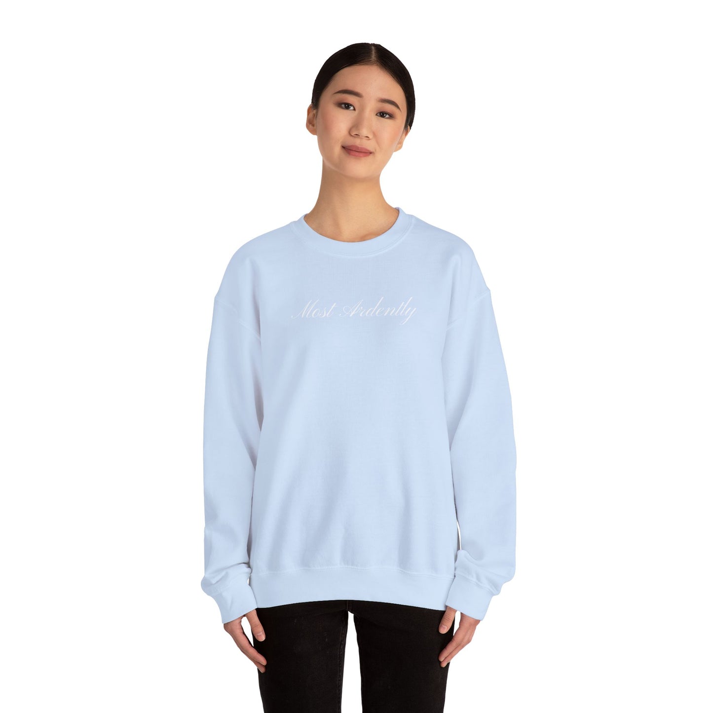 "Most Ardently" Embroidered Sweatshirt - Pride and Prejudice Crewneck for Book Lovers
