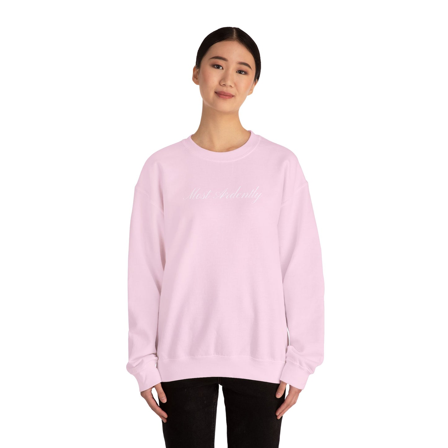 "Most Ardently" Embroidered Sweatshirt - Pride and Prejudice Crewneck for Book Lovers