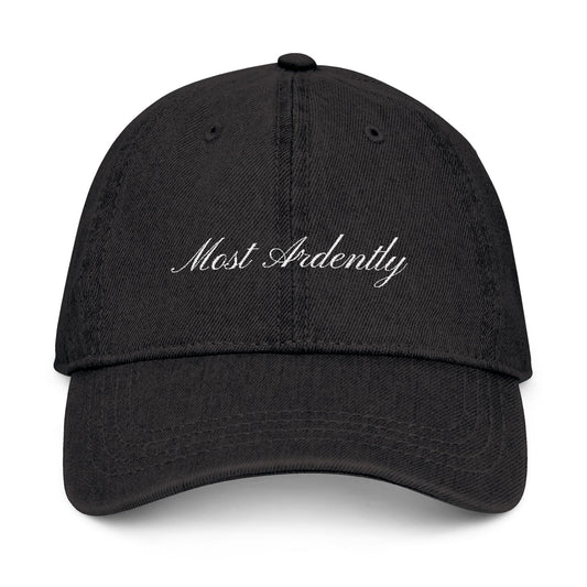 Most Ardently Embroidered Hat - Pride and Prejudice Denim Cap for Jane Austen Fans - Denim Cap