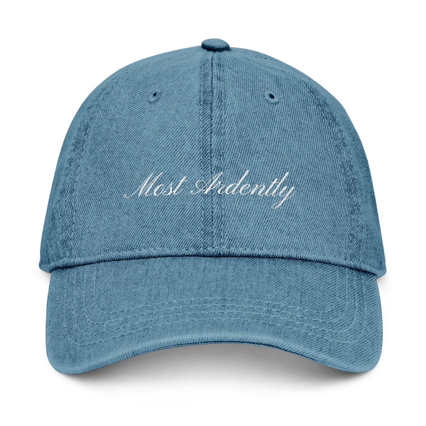 Most Ardently Embroidered Hat - Pride and Prejudice Denim Cap for Jane Austen Fans