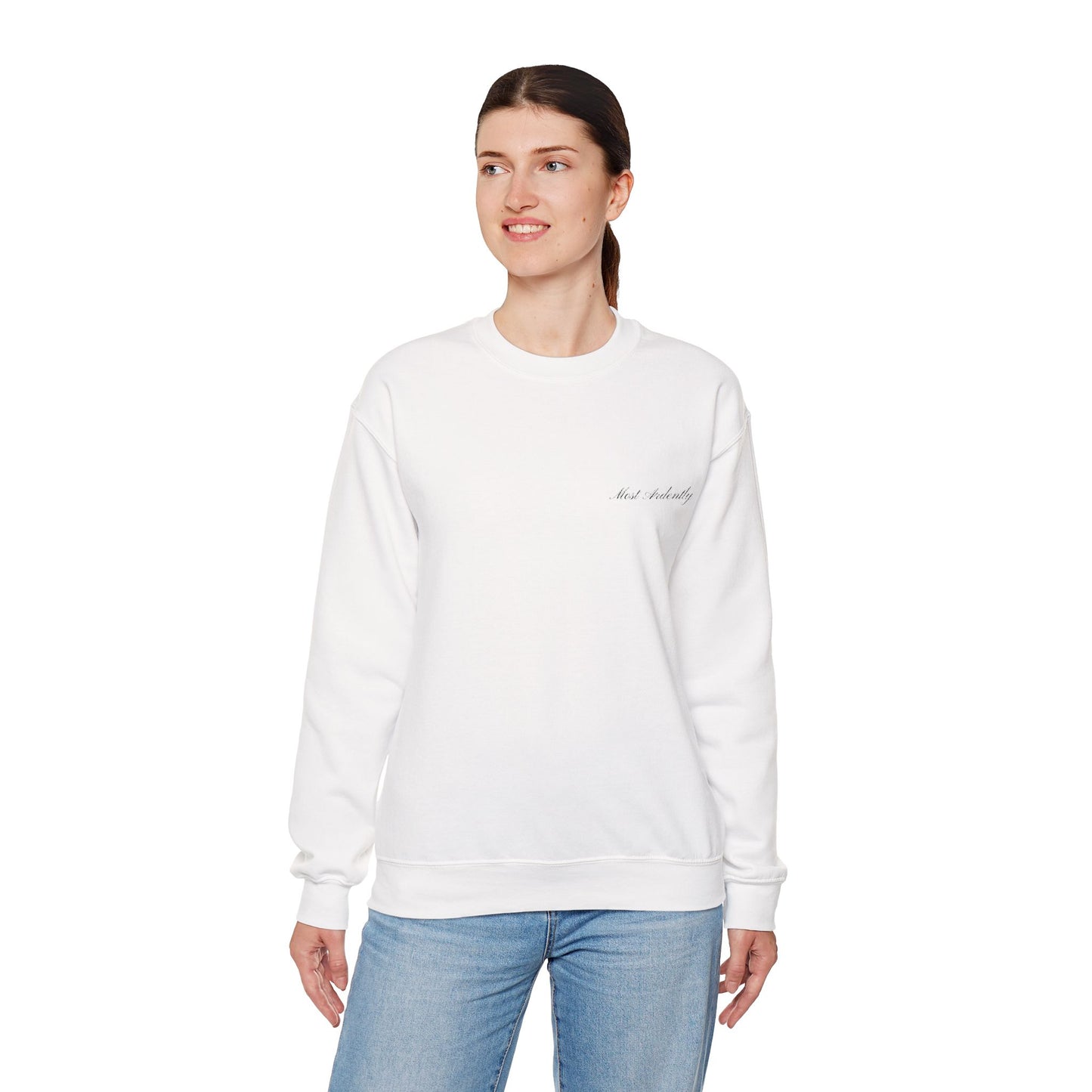 Most Ardently Embroidered White Sweatshirt - Pride and Prejudice Crewneck for Book Lovers - Bookish Gift