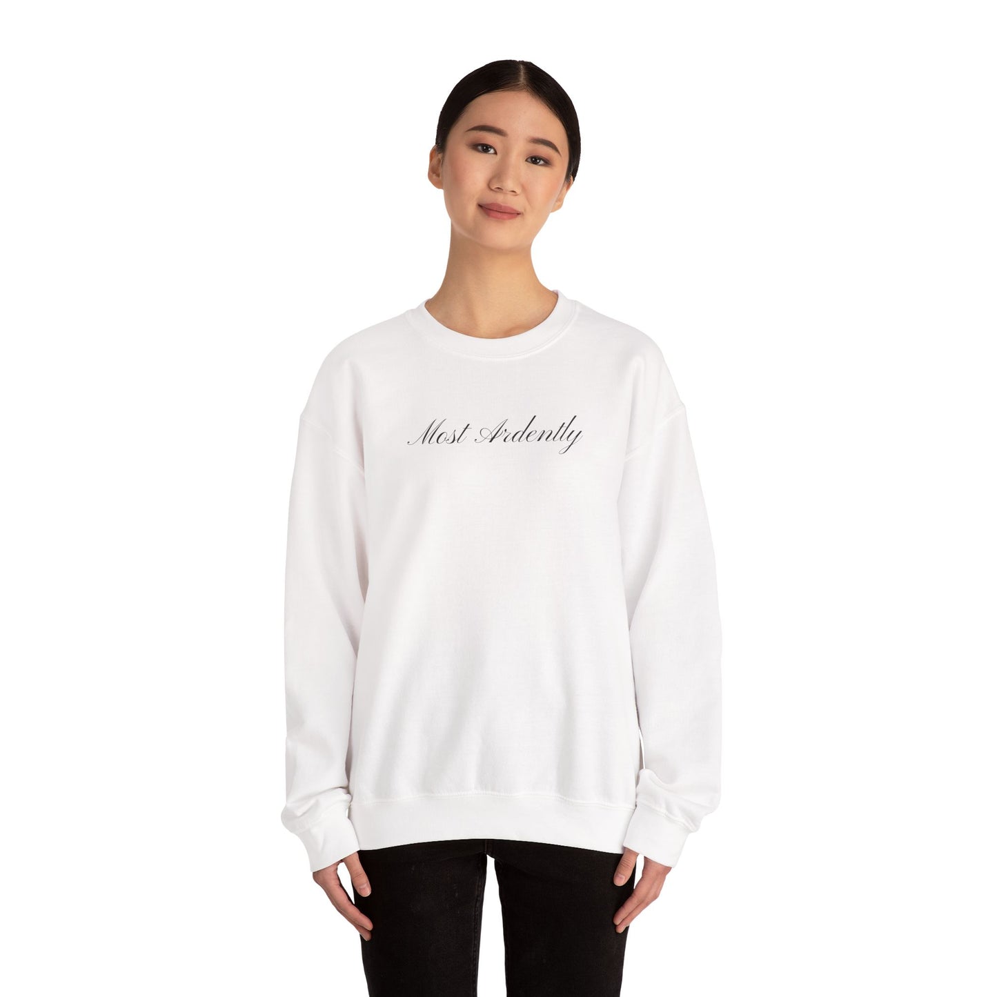 "Most Ardently" Embroidered Sweatshirt - Pride and Prejudice Crewneck for Book Lovers