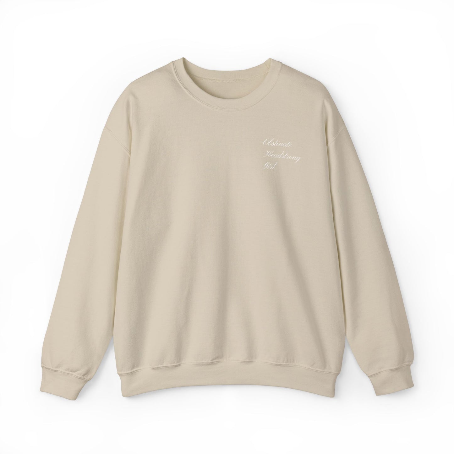 Obstinate Headstrong Girl Embroidered Sweatshirt - Pride and Prejudice Crewneck for Book Lovers