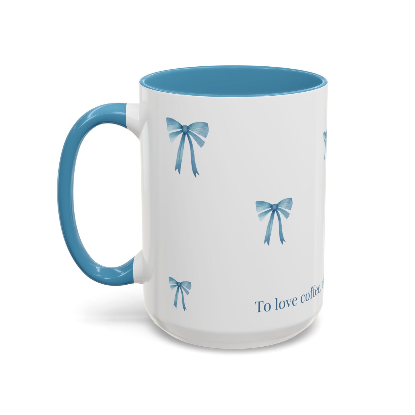 "Most Ardently" Bow Mug Blue Handle – Literary Coffee Lover Gift | Pride and Prejudice Inspired