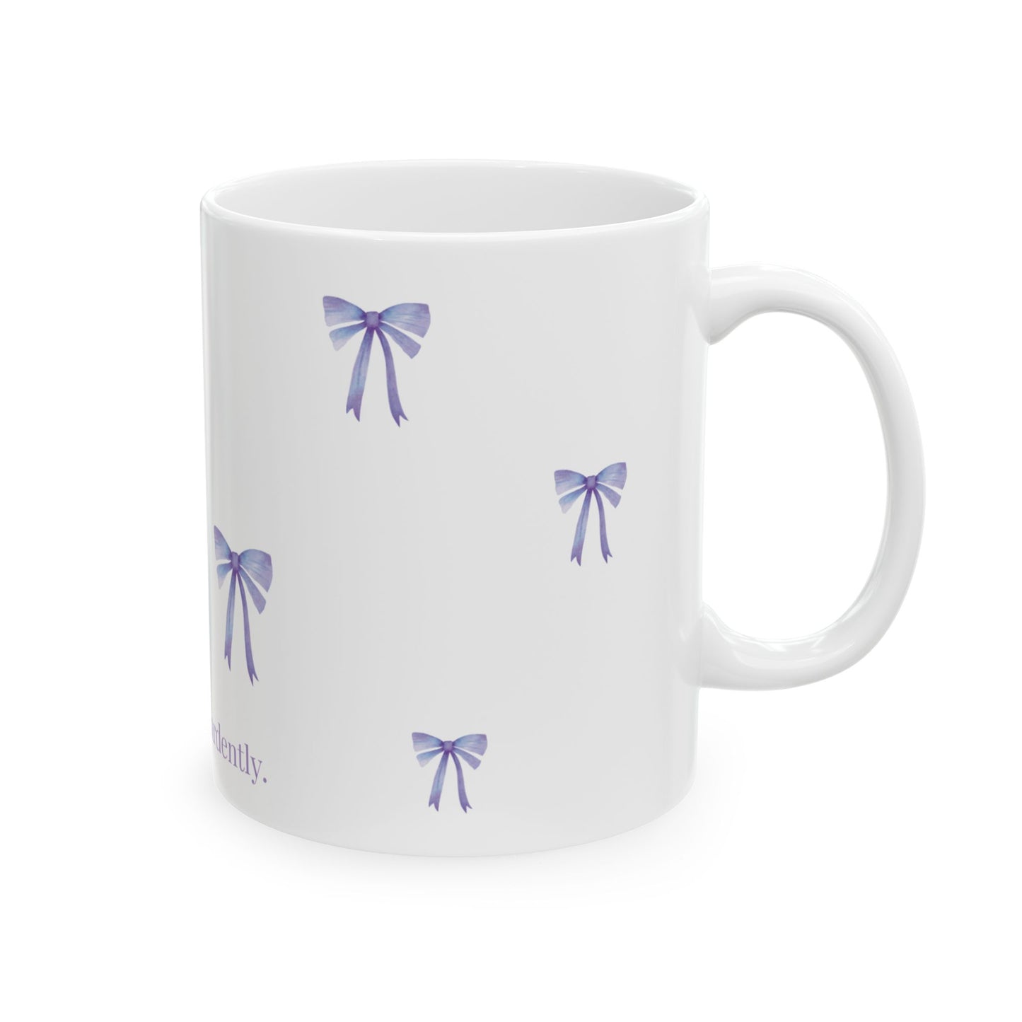 "Most Ardently" Bow Mug Purple – Literary Coffee Lover Gift | Pride and Prejudice Inspired Lavender