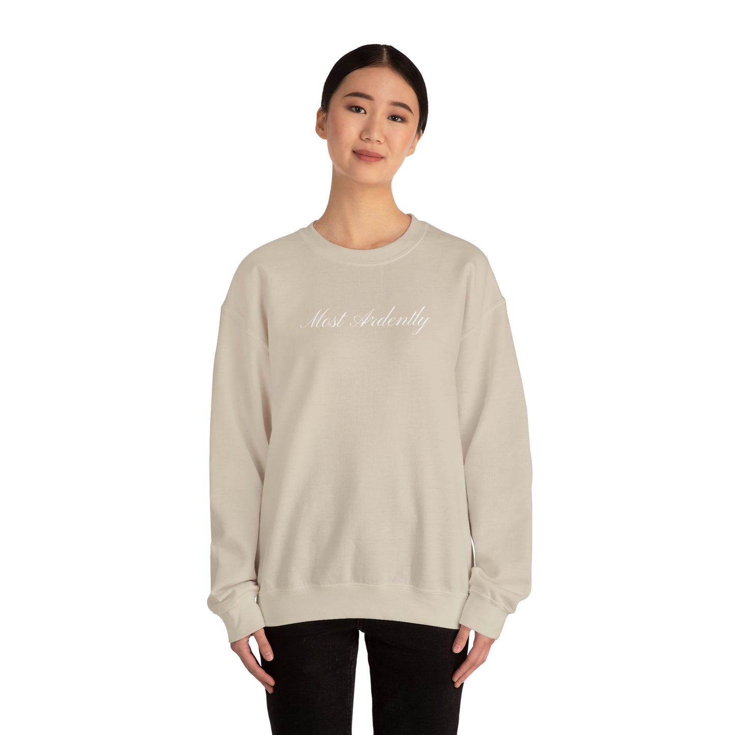 "Most Ardently" Embroidered Sweatshirt - Pride and Prejudice Crewneck for Book Lovers