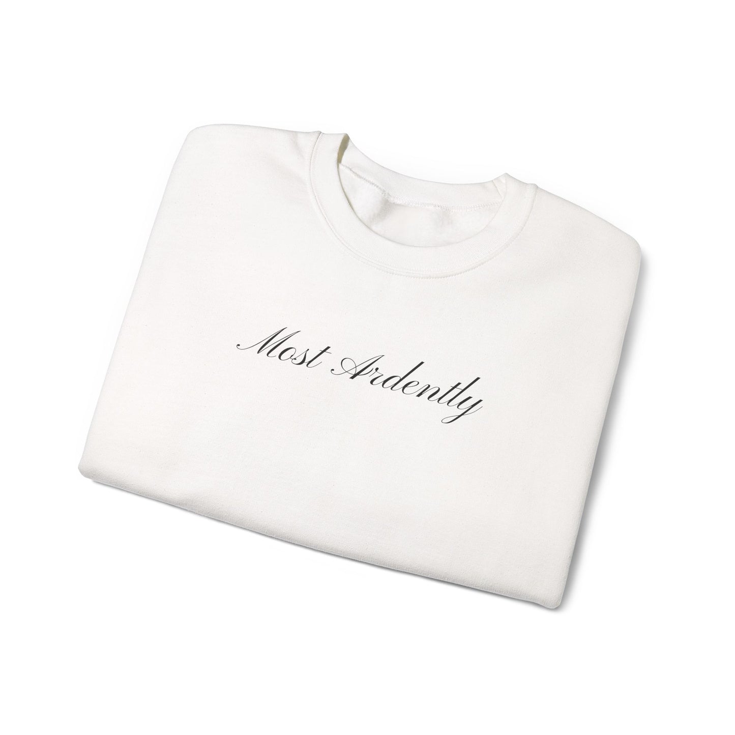 "Most Ardently" Embroidered Sweatshirt - Pride and Prejudice Crewneck for Book Lovers