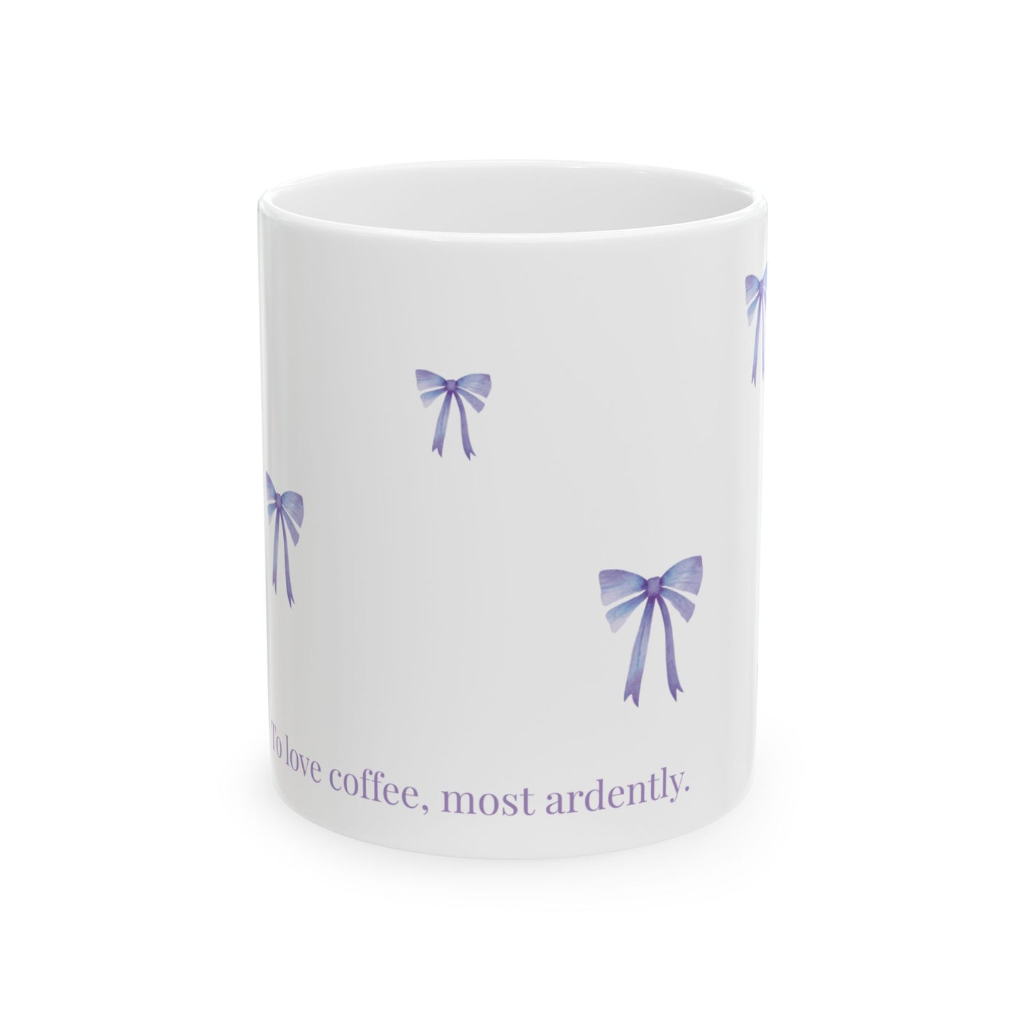 "Most Ardently" Bow Mug Purple – Literary Coffee Lover Gift | Pride and Prejudice Inspired Lavender