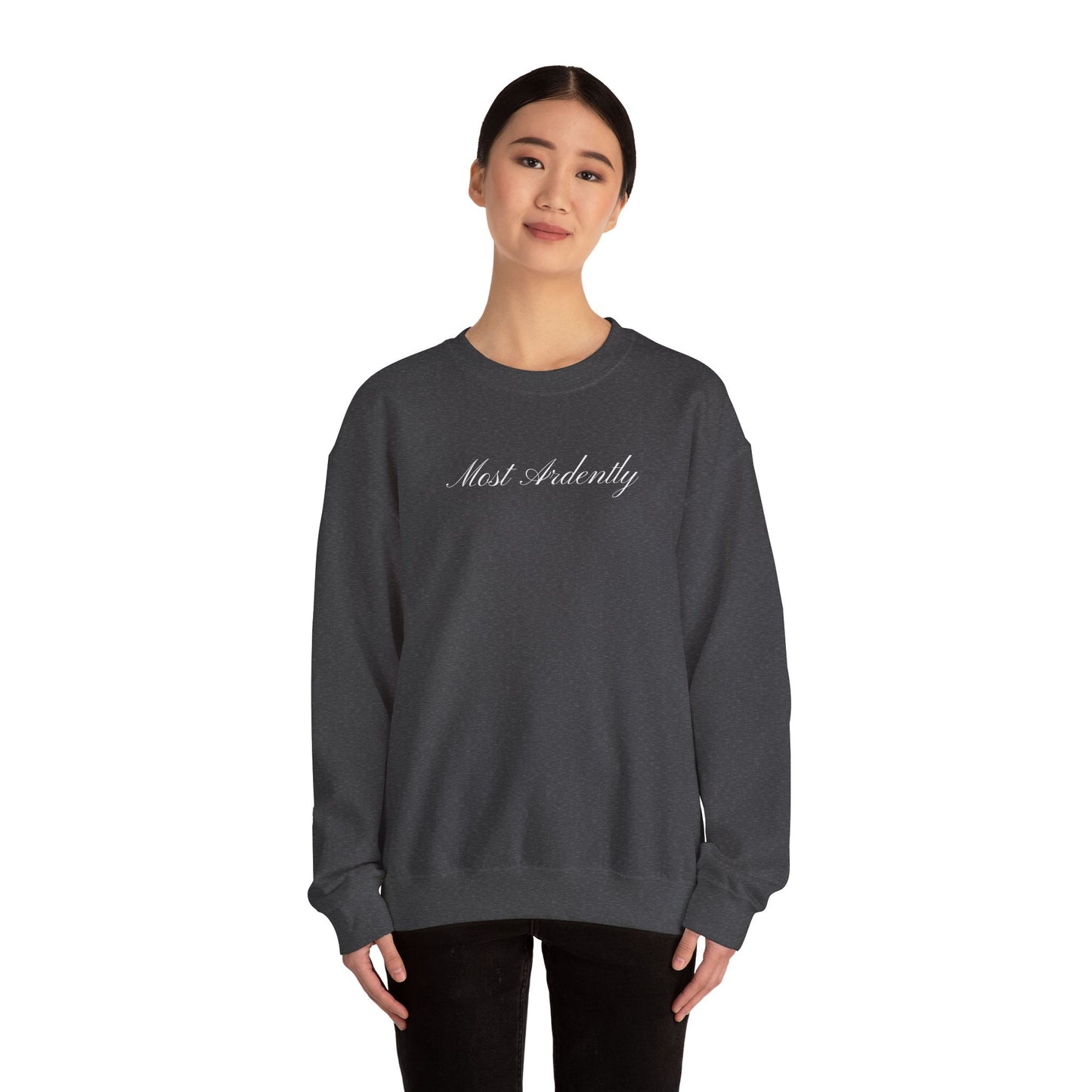"Most Ardently" Embroidered Sweatshirt - Pride and Prejudice Crewneck for Book Lovers