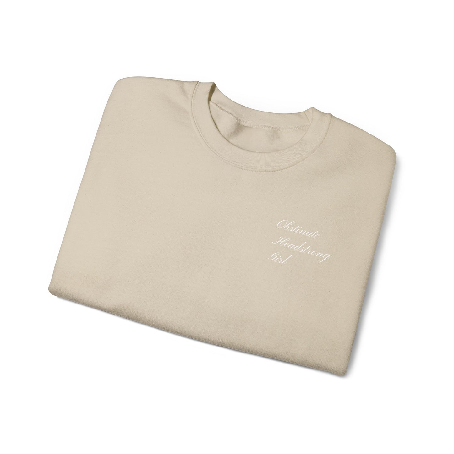 Obstinate Headstrong Girl Embroidered Sweatshirt - Pride and Prejudice Crewneck for Book Lovers