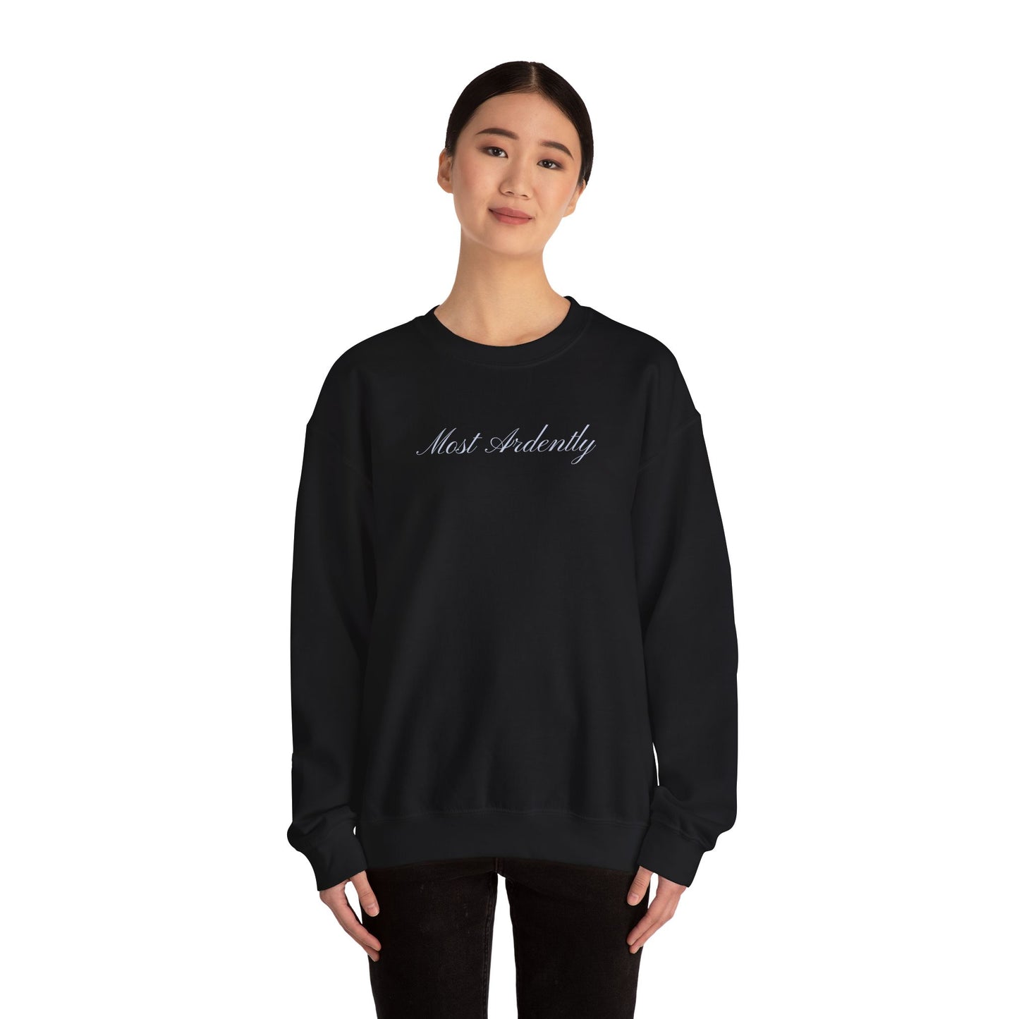 "Most Ardently" Embroidered Sweatshirt - Pride and Prejudice Crewneck for Book Lovers