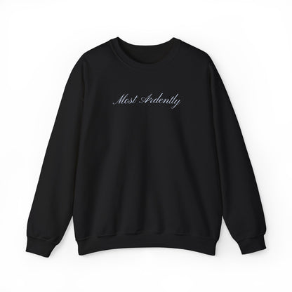 "Most Ardently" Embroidered Sweatshirt - Pride and Prejudice Crewneck for Book Lovers