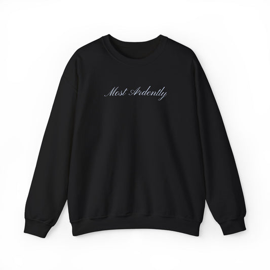 "Most Ardently" Embroidered Sweatshirt - Pride and Prejudice Crewneck for Book Lovers