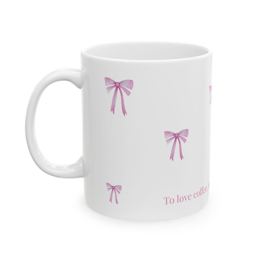 Most Ardently" Pink Bow Mug – Literary Coffee Lover Gift | Pride and Prejudice Inspired Coquette