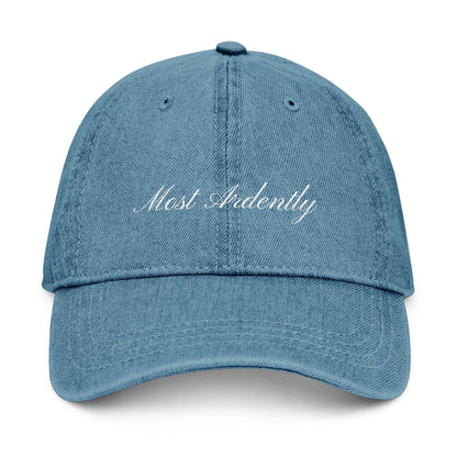 Most Ardently Embroidered Hat - Pride and Prejudice Denim Cap for Jane Austen Fans