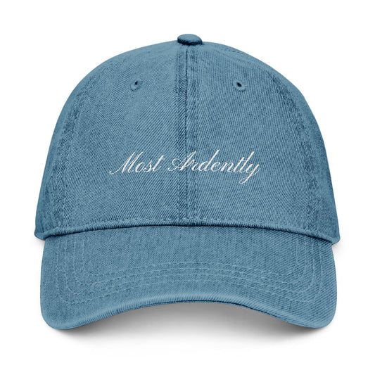 Most Ardently Embroidered Hat - Pride and Prejudice Denim Cap for Jane Austen Fans