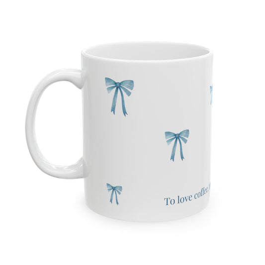 Most Ardently" Bow Mug Blue – Literary Coffee Lover Gift | Pride and Prejudice Inspired