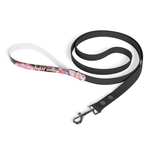 "I’m Very Fond of Walking" Pride & Prejudice Waterproof Dog Leash Floral – Literary Inspired Dog Accessories