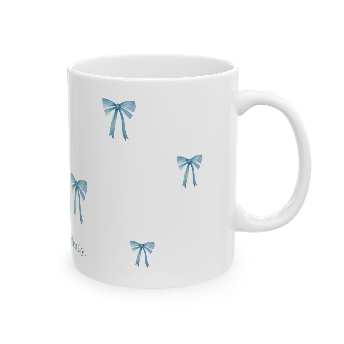 Most Ardently" Bow Mug Blue – Literary Coffee Lover Gift | Pride and Prejudice Inspired
