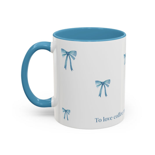 "Most Ardently" Bow Mug Blue Handle – Literary Coffee Lover Gift | Pride and Prejudice Inspired