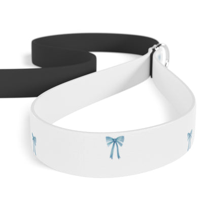 "I’m Very Fond of Walking" Pride & Prejudice Waterproof Dog Leash Blue Bow – Literary Inspired Dog Accessories for Austen Fans