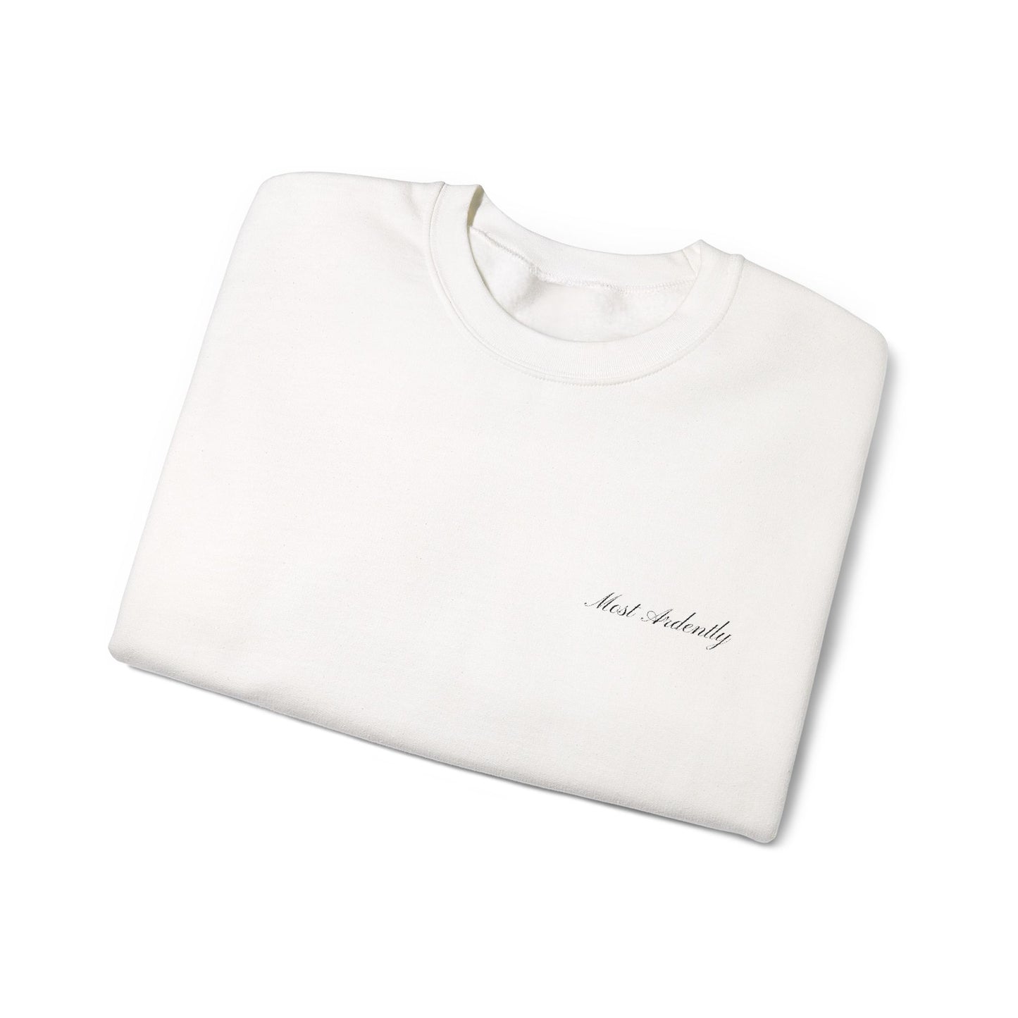 Most Ardently Embroidered White Sweatshirt - Pride and Prejudice Crewneck for Book Lovers - Bookish Gift