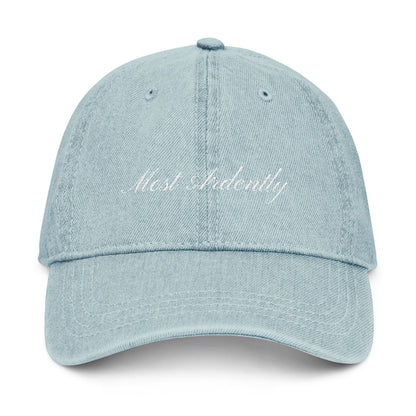 Most Ardently Embroidered Hat - Pride and Prejudice Denim Cap for Jane Austen Fans