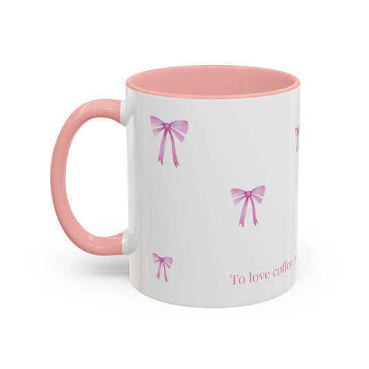 "Most Ardently" Bow Mug Pink Handle – Literary Coffee Lover Gift | Pride and Prejudice Inspired