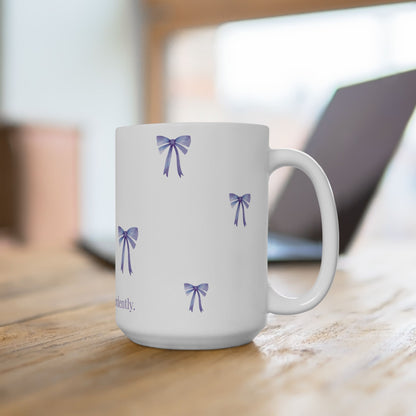 Most Ardently" Pink Bow Mug – Literary Coffee Lover Gift | Pride and Prejudice Inspired Coquette