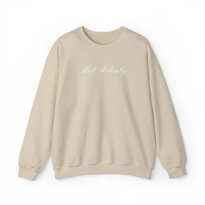 "Most Ardently" Embroidered Sweatshirt - Pride and Prejudice Crewneck for Book Lovers