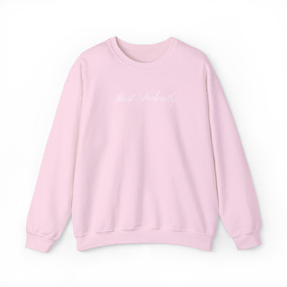 "Most Ardently" Embroidered Sweatshirt - Pride and Prejudice Crewneck for Book Lovers