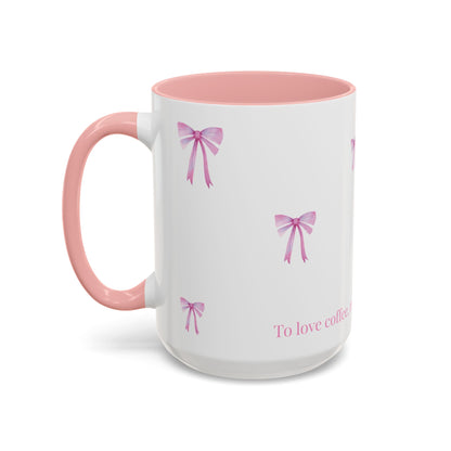 "Most Ardently" Bow Mug Pink Handle – Literary Coffee Lover Gift | Pride and Prejudice Inspired