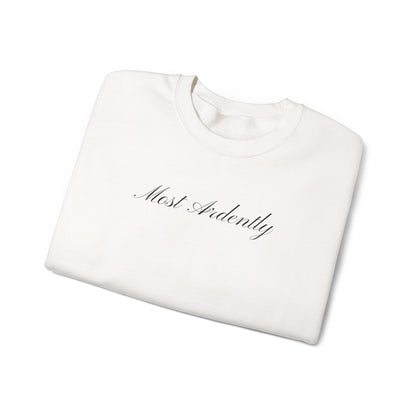 "Most Ardently" Embroidered Sweatshirt - Pride and Prejudice Crewneck for Book Lovers