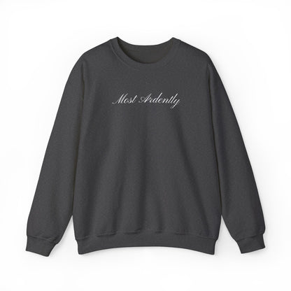 "Most Ardently" Embroidered Sweatshirt - Pride and Prejudice Crewneck for Book Lovers