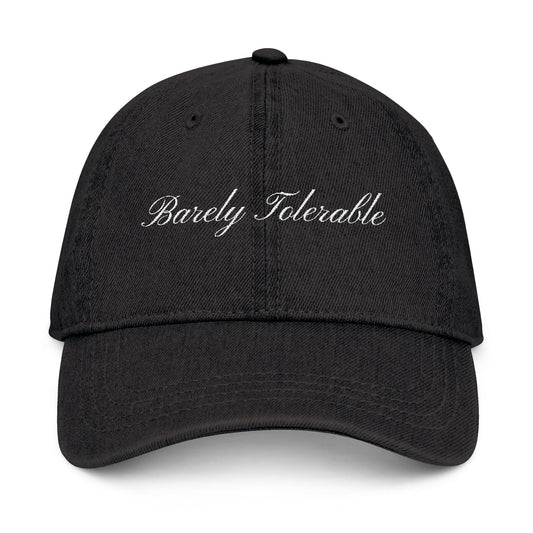 Barely Tolerable Embroidered Hat - Jane Austen Denim Cap - Pride and Prejudice Gift - Book Lover Baseball Hat - Elizabeth Bennet Hat