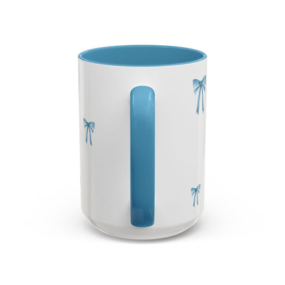 "Most Ardently" Bow Mug Blue Handle – Literary Coffee Lover Gift | Pride and Prejudice Inspired