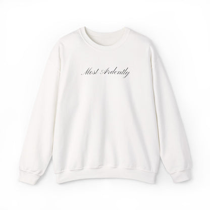 "Most Ardently" Embroidered Sweatshirt - Pride and Prejudice Crewneck for Book Lovers